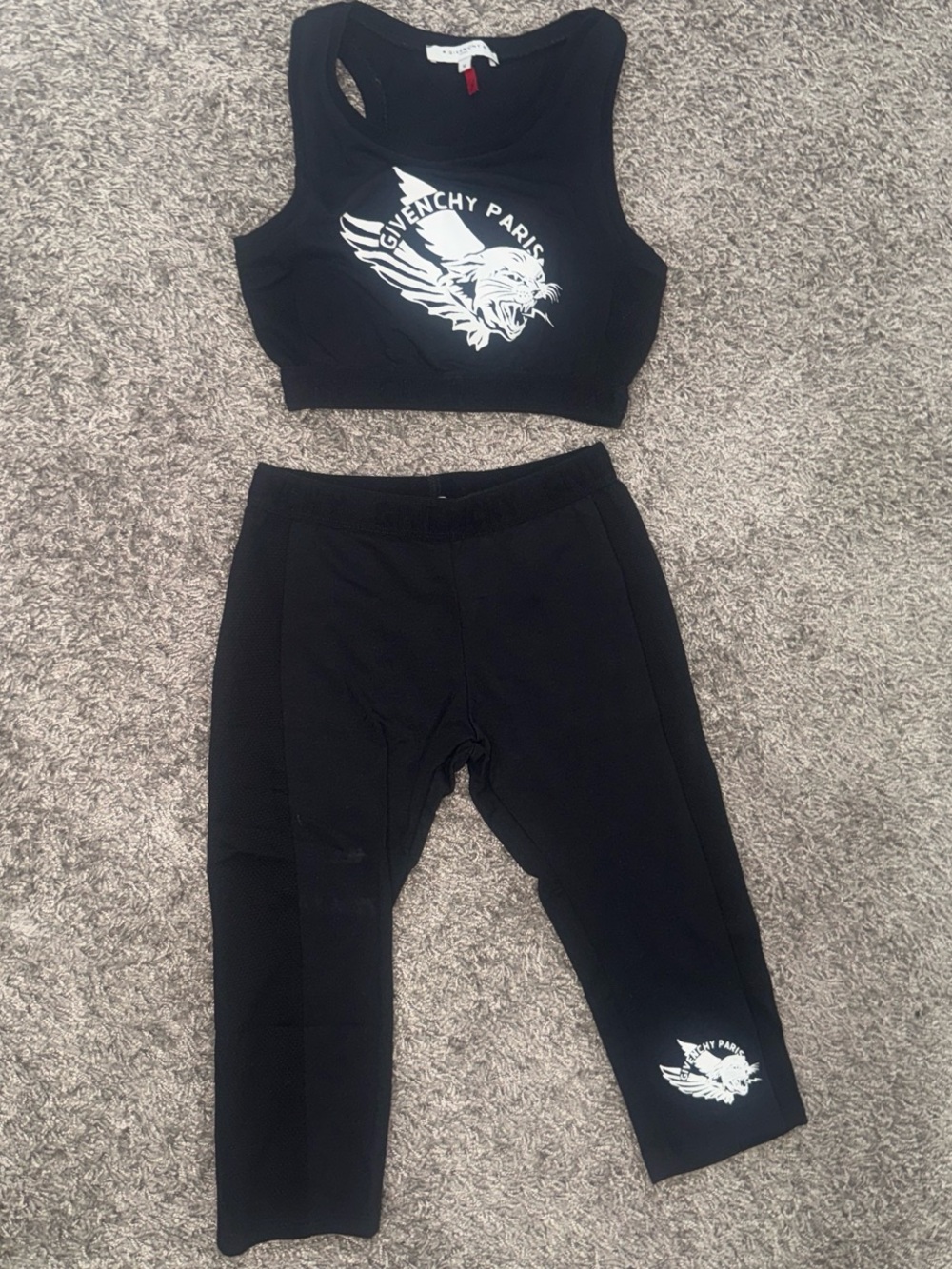 Givenchy Black and White Logo Active Capri Set